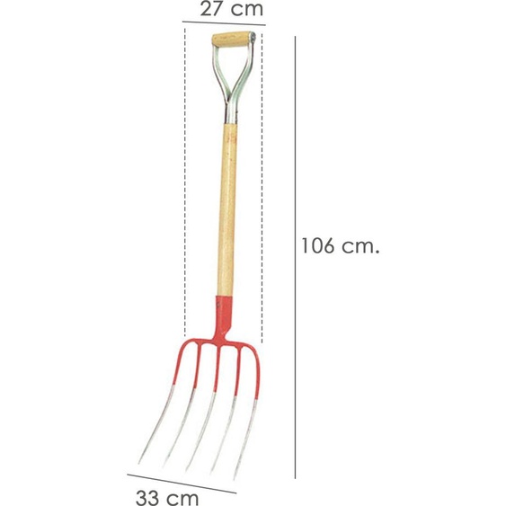 Fourche à foin Maurer avec manche en forme de D 560 / 5 dents