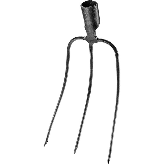 Fourche à fumier - Tête de fourche - 3 dents - Acier - Sans manche - Pour les excréments de chien