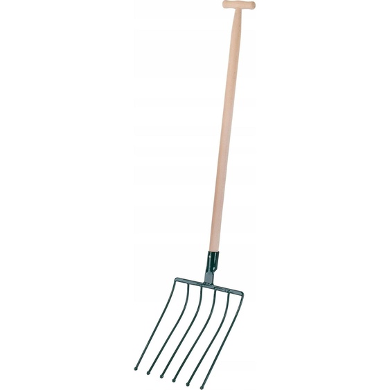 Fourche à pommes de terre - Fourche à bêcher - 6 dents - Tête métallique - Pour pommes de terre et betteraves rouges - Manche 140 cm - Robuste
