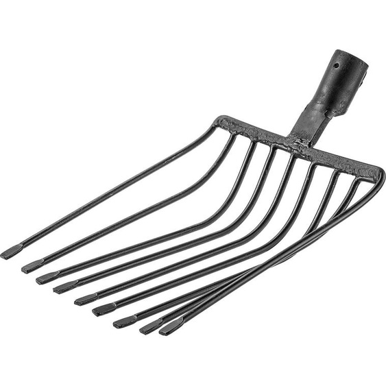Fourche à pommes de terre - Fourche à bêcher - Avec 9 dents - Acier - Sans manche - Pour récolter et bêcher - Pour les pierres