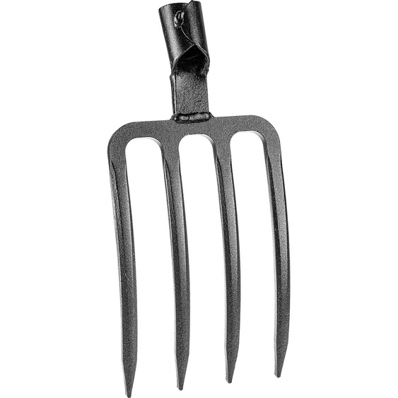 Fourche de jardin - Tête de fourche à bêcher - 4 dents - Acier - Sans manche