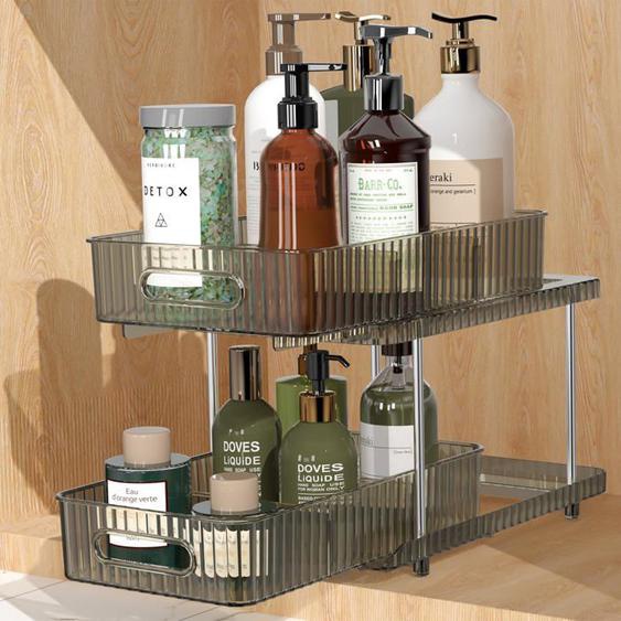Fowooyeen Rangement sous Evier Cuisine, Organisateur sous Evier Tiroir Cuisine, Étagères Coulissantes Adaptées aux s ou Placards123