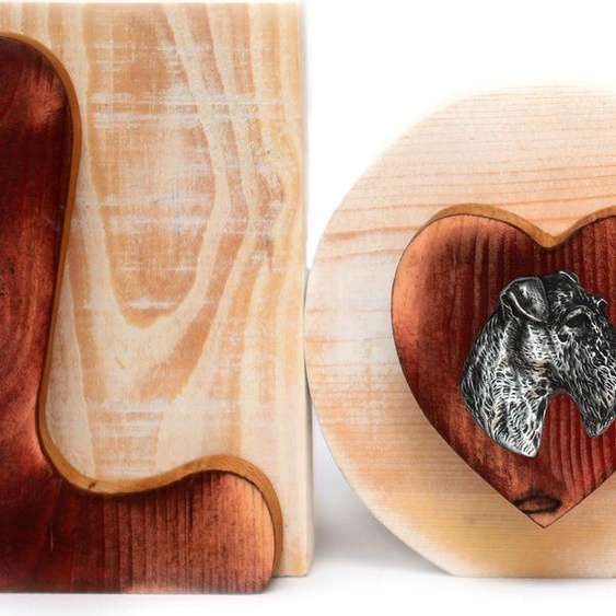 Fox-terrier à poil dur - inscription LOVE en bois, décoration dintérieur avec chien, adorable décoration pour étagère de la marque Art-Dog