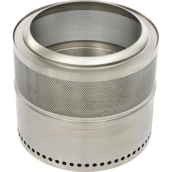 Foyer à bois - Rond - Faible dégagement de fumée, conception à double paroi - Acier inoxydable 201 - Ø50×40 cm - Portable - Pour le camping et le jardin