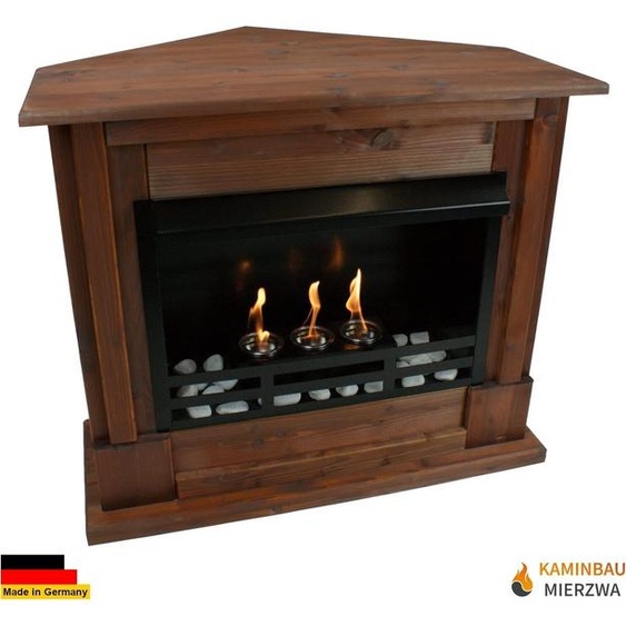 Foyer à gel Cheminée dangle à léthanol Rafael avec set daccessoires - Noyer
