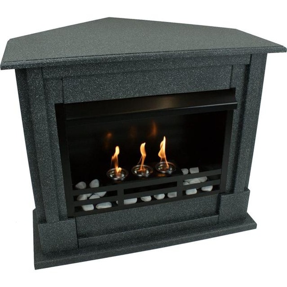 Foyer à gel Cheminée dangle à léthanol Rafael Premium - Granit Foncé