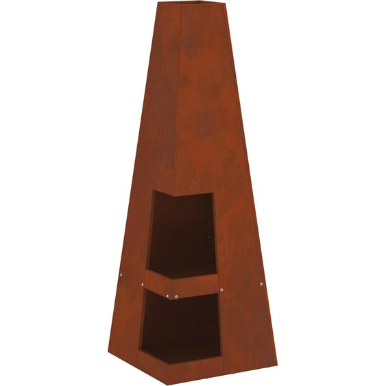Braise Marron 35 x 35 x 100 cm Acier Corten