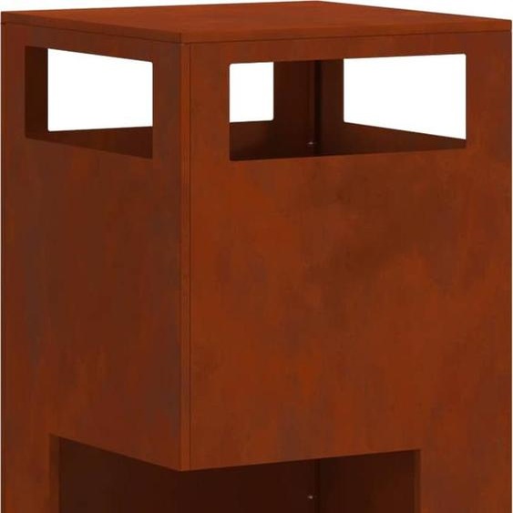 Braise Marron 35 x 35 x 100 cm Acier patiné
