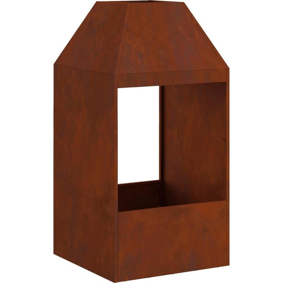 Braise Marron 50 x 50 x 100 cm Acier patiné