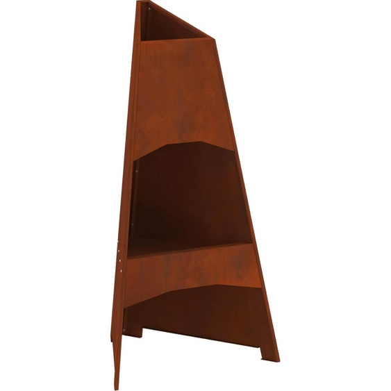 Braise Marron 50 x 50 x 95 cm Acier patiné