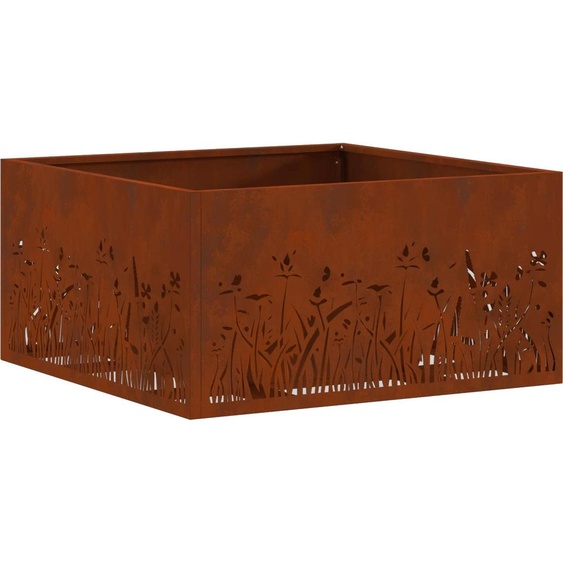 Foyer de cheminée Rouillé 60 x 60 x 30 cm Acier patiné