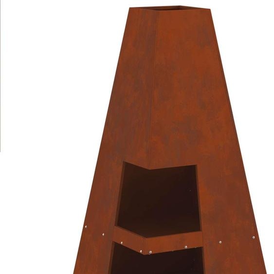 Braise Marron 50 x 50 x 100 cm Acier patiné
