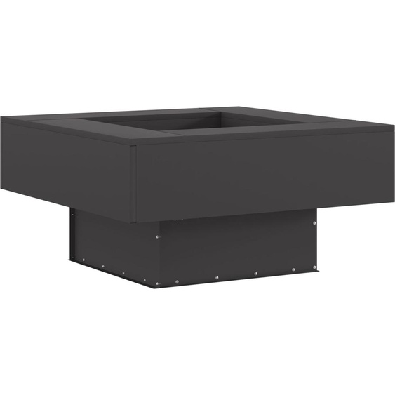 Foyer Carré Noir 80x80x40 cm Acier, Corbeilles à feu & Plateaux DesignMöbel Nouveau