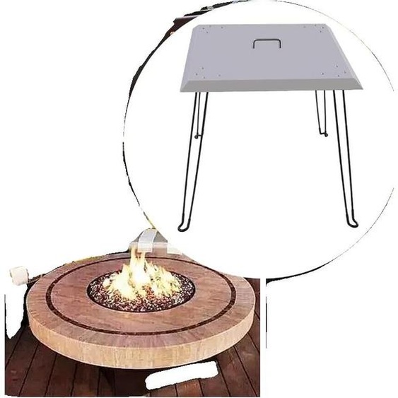 Foyer déflecteur de chaleur, acier inoxydable, 61 x 61 x 61 cm, dimensions de lemballage 66 x 66 x 8 cm, poids net 6,5 kg, forme carrée