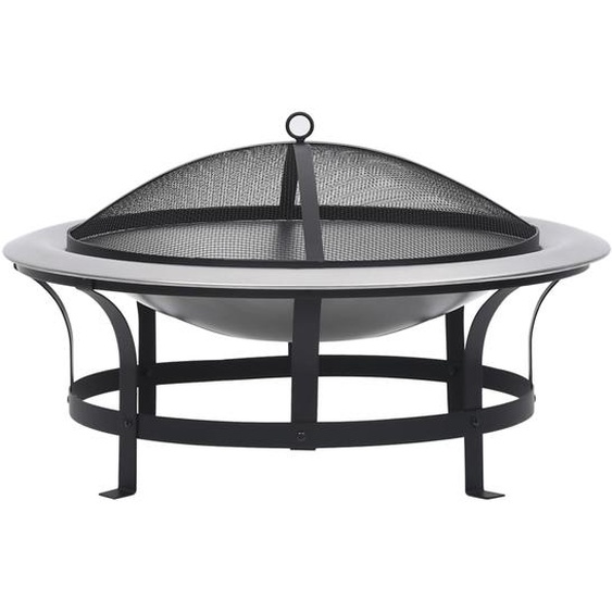 Foyer extérieur avec gril en acier inoxydable 76 cm