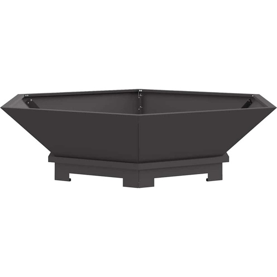 Foyer de cheminée Noir 100 x 100 x 28 cm Acier patiné