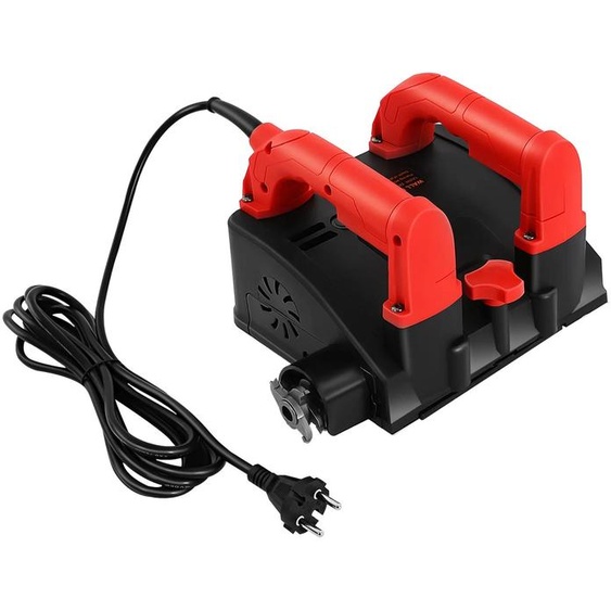 Fraise à bois et ponceuse pour béton - 1200 W - 3000 tr/min - Largeur de coupe de 16 cm - 26 lames de fraisage - Profondeur de coupe réglable de 1 à 4 mm - Rouge