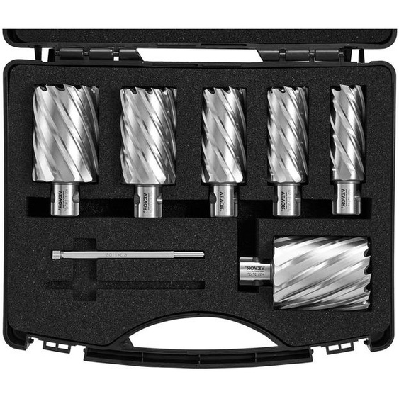 Fraise à bois - Fraise à anneau - Fraise à métaux - Fraise à changement rapide - Fraise à anneau en acier rapide (HSS) - Coffret de 6 pièces
