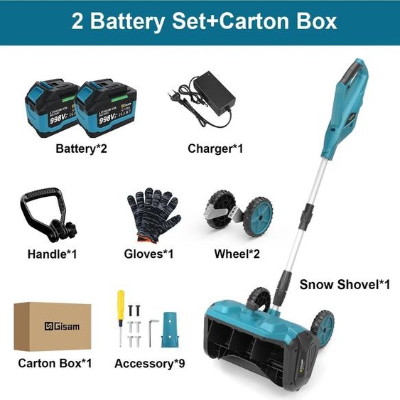 Fraise à neige électrique - Sans balais, sans fil - Largeur de travail de 33 cm - Portée de projection de 7,8 m - Compatible 18 V - Sans batterie ni chargeur - Orange/noir