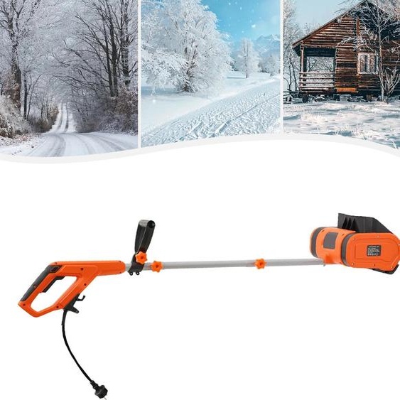 Fraise à neige - Fraise à neige électrique 1800 W - Alimentation par câble - Poussée à la main - Lance-neige - Orange/Noir