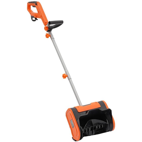 Fraise à neige, puissance 1800W, déneigement efficace, orange, électrique