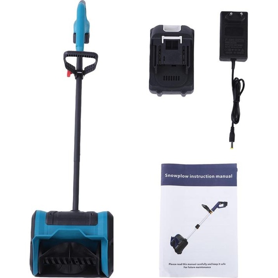 Fraise à neige sans fil, 21 V, électrique, 30 000 tr/min, poignée ergonomique, largeur de déblaiement 28 cm, portée déjection 8 m, pliable, prise UE