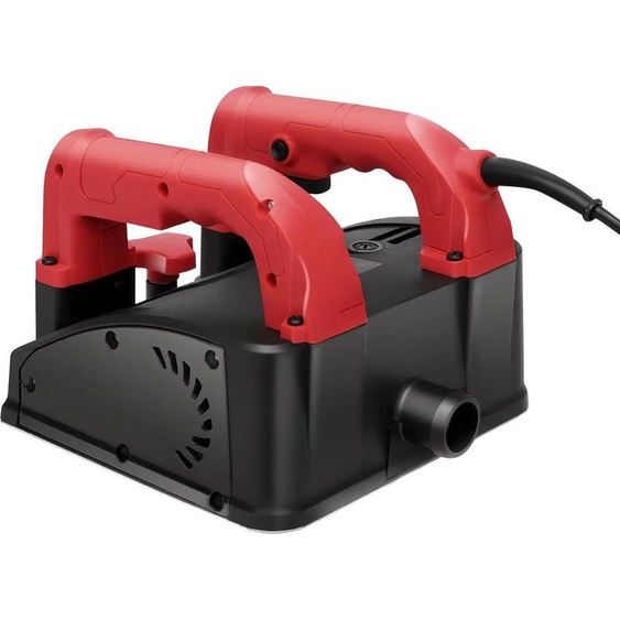 Fraise électrique murale - Fraise à plâtre manuelle - Puissance 1200 W, 220 V - Largeur de travail 16 cm - Profondeur réglable de 1 à 4 mm - Câble de 4 m - Prise européenne - Rouge/Noir