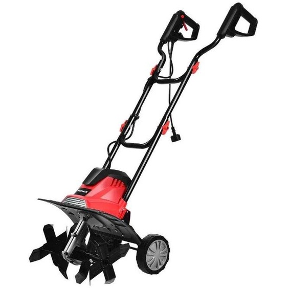 Fraise rotative électrique pour le sol - Cultivateur - 1200 W - Boîtier en acier - Pour le travail du sol en jardin - Couleur : vert armée
