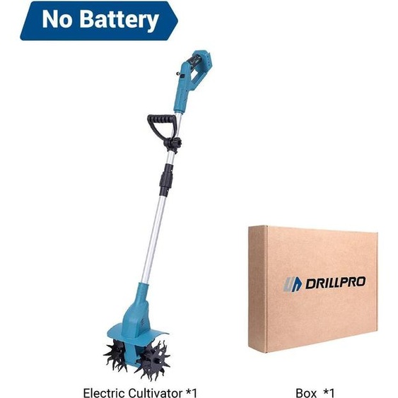 Fraiseuse/cultivateur électrique - 21 V 1500 W moteur brushless - diamètre lame 150 mm - profondeur de travail 150 mm - largeur de travail 200 mm - sans batterie - noir