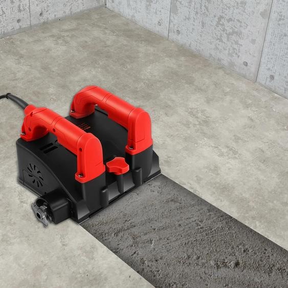 Fraiseuse électrique murale - Fraiseuse à béton - Puissance 1200 W - Largeur de fraisage 16 cm - Vitesse de rotation 3000 tr/min - Tension 220 V 50 Hz - Sans poussière - Rouge