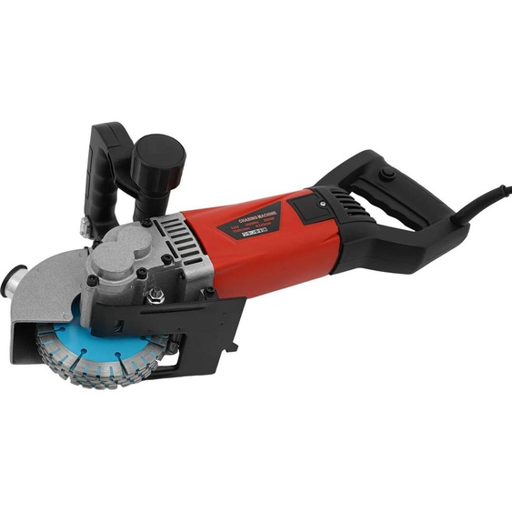 Fraiseuse murale pour béton - Fraiseuse à rainurer 125 mm - 2800 W - Profondeur de coupe 36 mm - Largeur de rainure 34 mm - Guidage laser - 5 disques - Noir