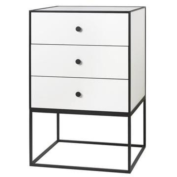 Frame Sideboard - blanc - avec trois tiroirs - 49 x 42 cm