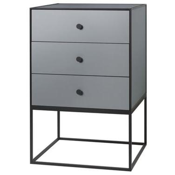 Frame Sideboard - gris foncé - avec trois tiroirs - 49 x 42 cm