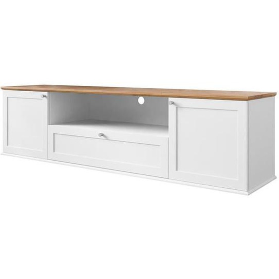 Francesco - meuble tv - bois et blanc - 182 cm - Bois / Blanc
