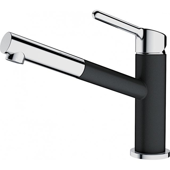 FRANKE Robinet ORBIT en CHROME-ONYX avec bec à tirage / Robinet de cuisine / Mitigeur monocommande