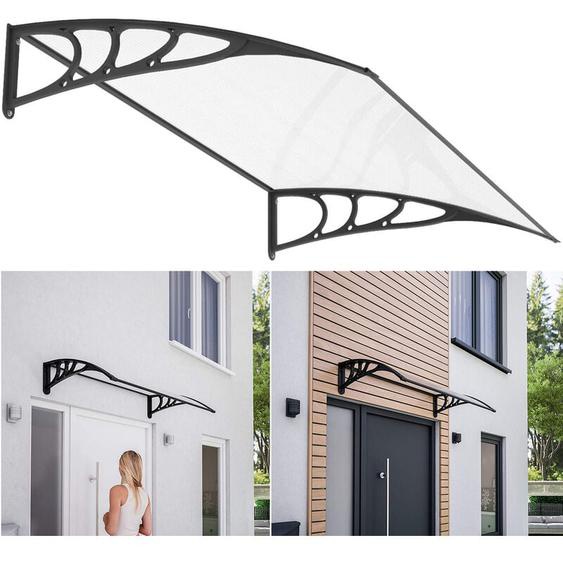 Freosen - Auvent Marquise de Porte 120x80cm(LxP) Transparent en Polycarbonate Anti uv Design Voûté