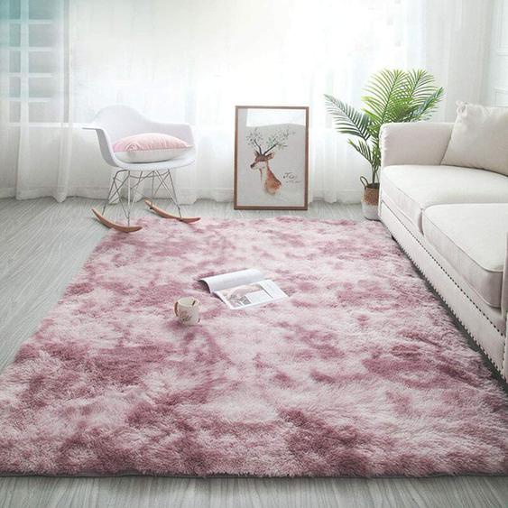 Freosen - Tapis de Salon Shaggy 160 x 230cm en Peluche Rose Fibre de Polypropylène Souple Tapis Antidérapante tapis de chambre
