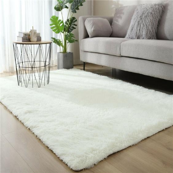 Freosen - Tapis Salon Shaggy 160 x 230 cm Descente de lit Tapis Poils Longs Blanc Beige Tapis Doux pour Salon Chambre Canapé