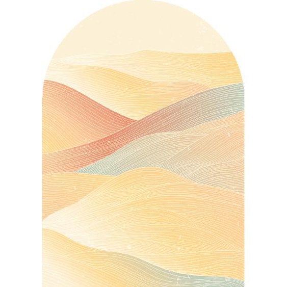 Fresque Papier peint préencollé - arche coucher de soleil désertique géant