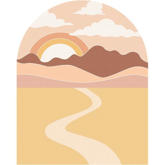 Fresque Papier peint préencollé - Soleil levant californien avec désert et nuages sous arche - géant