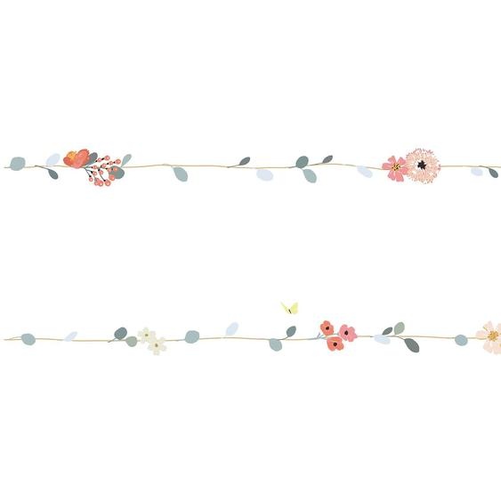 Frise Adhésive Faon Rouge, Vert, Rose