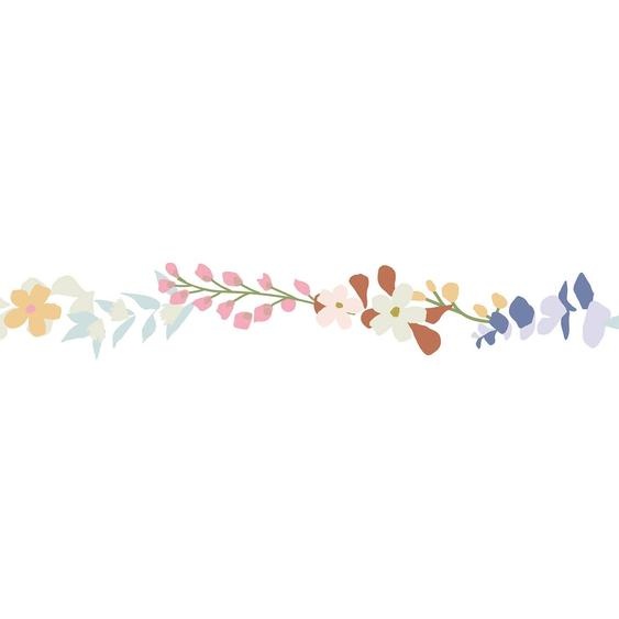 Frise Adhésive Fleur Liv Lilas, Rose, Vert Clair