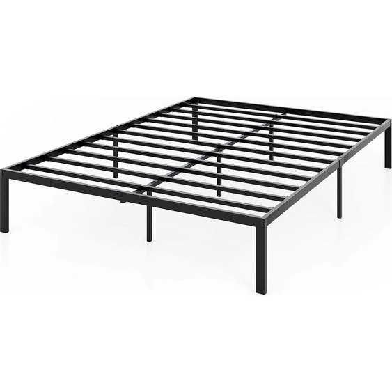 Full Size Metal Platform Bed Frame with Storage, Black
