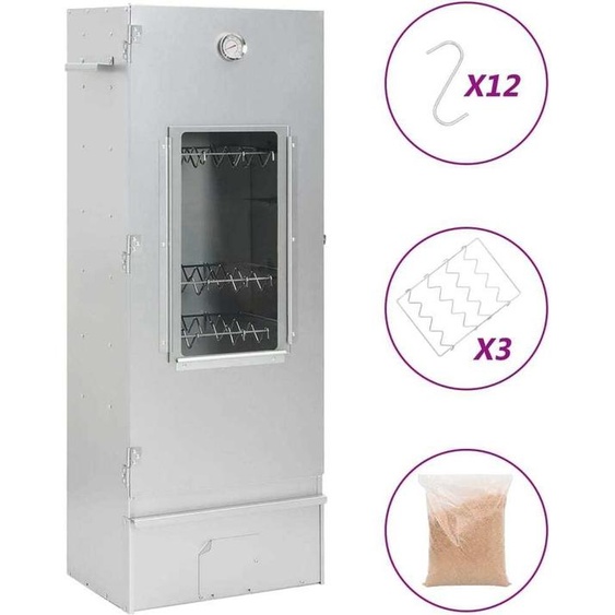 Fumoir avec copeaux de bois 44,5x29x110 cm Acier galvanisé