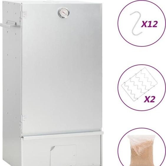 Fumoir avec copeaux de bois 44,5x29x83 cm Acier galvanisé