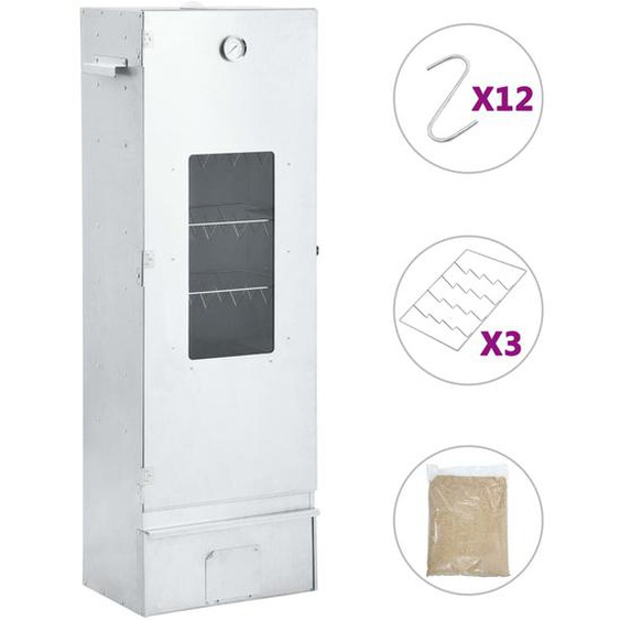 Fumoir de four à BBQ avec 1 kg de copeaux de bois 44,5x29x124cm
