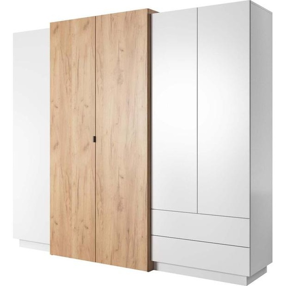 FURNLUX Armoire 3d Blanc Et Or 230cm / Couleur principale : Beige / Dimensions : 230 x 202 x 52 cm