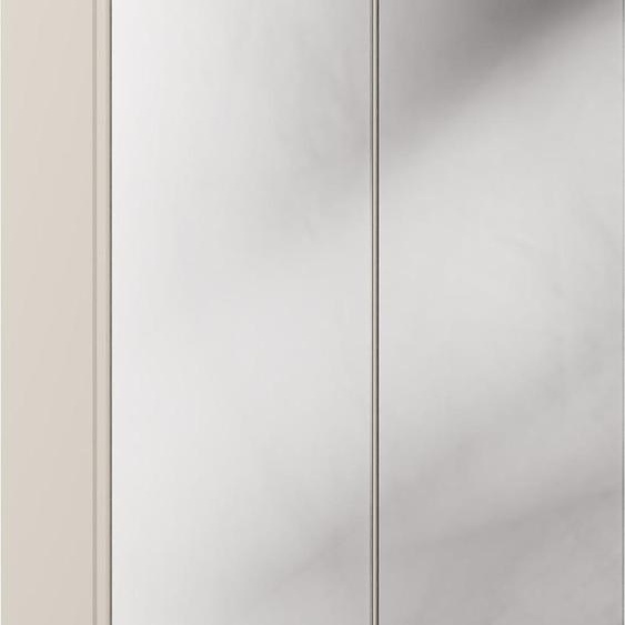 FURNLUX Armoire de toilette Bella Gris Miroir Et Beige 60cm / Couleur principale : Beige / Dimensions : 60 x 75 x 19 cm