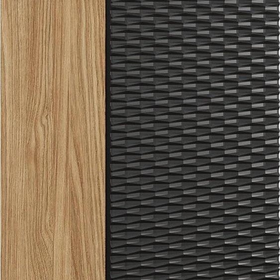 FURNLUX Armoire haute Océan Noir Et Chêne 35cm / Couleur principale : Noir / Dimensions : 35 x 170 x 33 cm