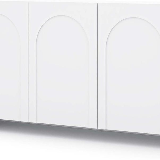 FURNLUX Sideboard Arco Blanc 204cm / Couleur principale : Blanc / Dimensions : 204 x 83 x 35 cm
